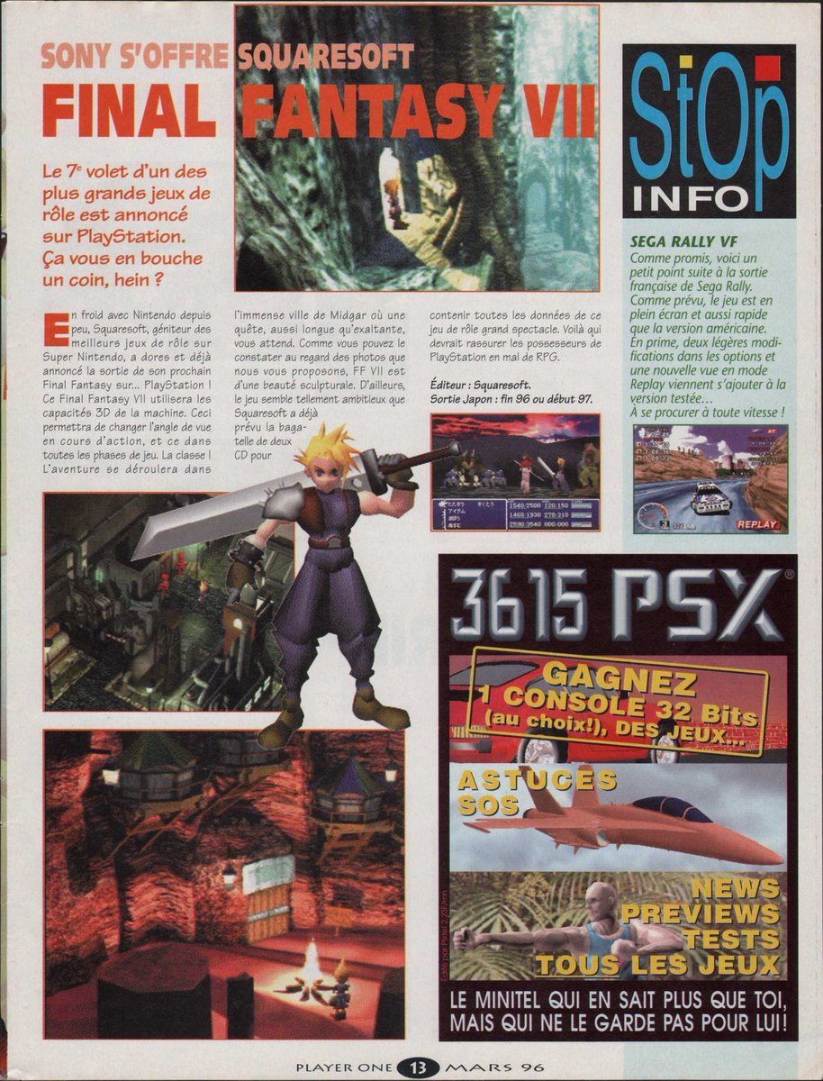 AllmightoFranky's tweet photo. On enchaine avec la #Nintendo64 en retard,#FinalFantasyVII sur #Playstation,#KillerInstinct2 et #AdidasPowerSoccer!! 3/5 https://t.co/uNQlZBEcVR