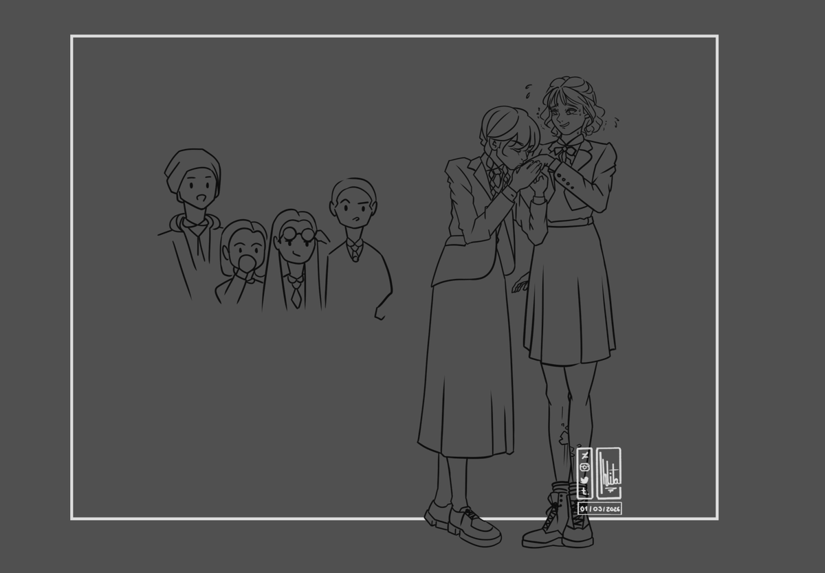 Ihlita's tweet photo. New hyperfixation is still kicking.

This one is inspired by Greenknight2830's fic "Why you don't truth serum an Addams".
https://t.co/bJUpkzsK4a

I think I will start a series of fanart of my favorite wenclair fic scenes.

#wenclair  #wenclairfanart  #Wednesday  #Enid https://t.co/0O9iAzLfHp