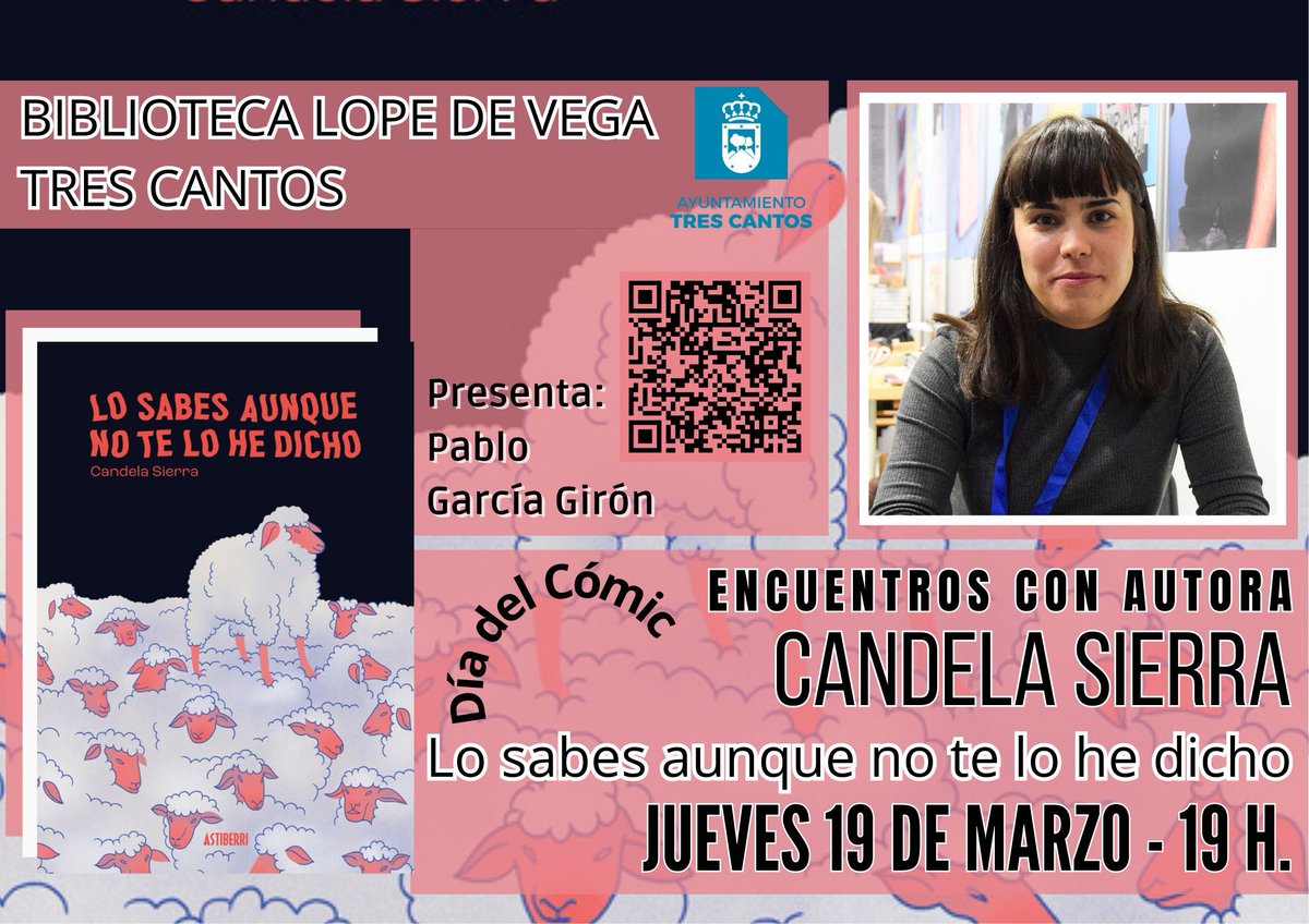 La #PremioNacionaldeCómic nos visita, Candela Sierra viene a la #BibliotecaLV de #TresCantos ha hablar de sus cómics "Rotunda" y "Lo sabes aunque no te lo he dicho"
¡Una invitada de lujo!
Si te gusta el #cómics, no te lo puedes perder.
🔗 buff.ly/qVN9LEN