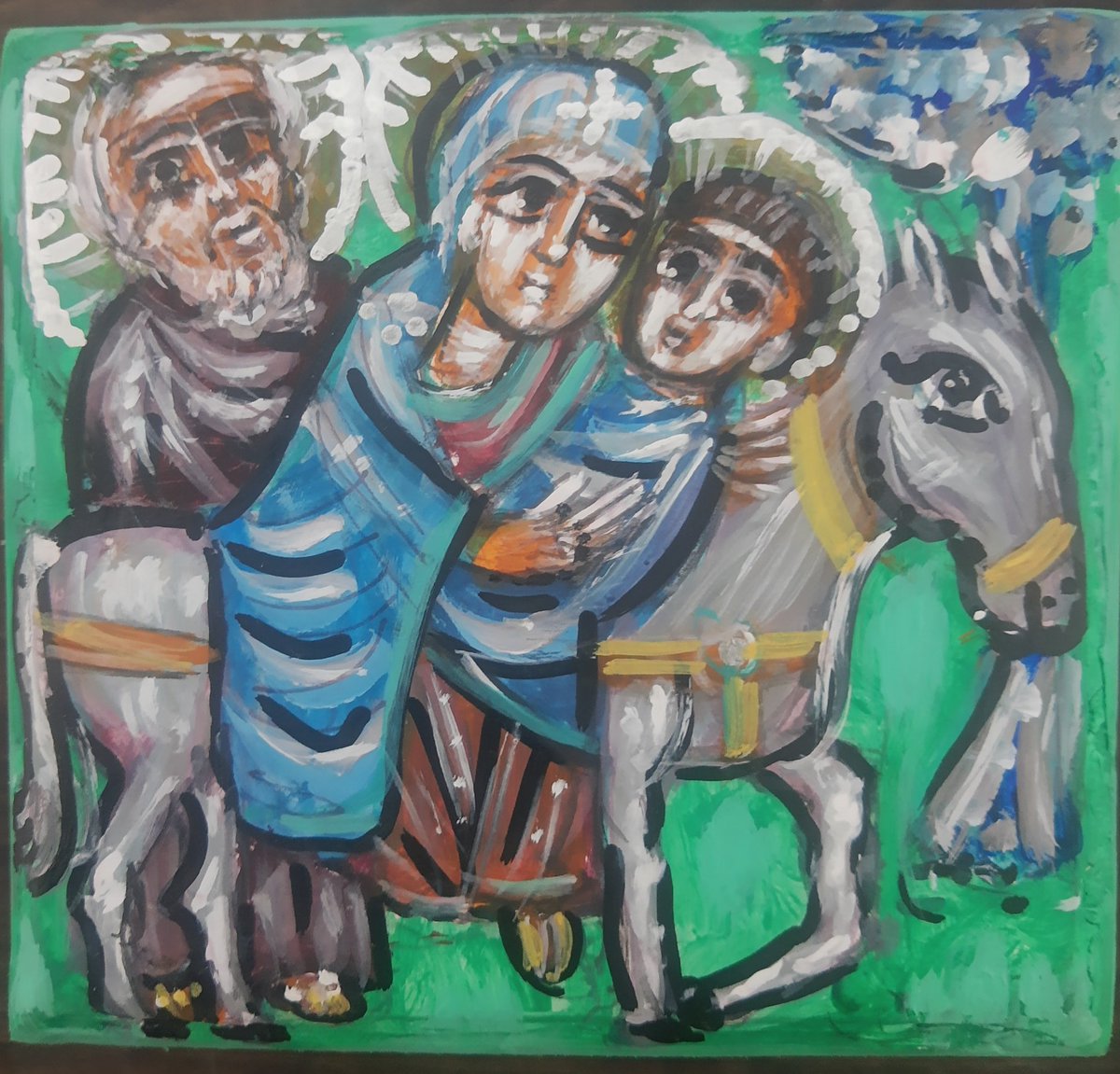 Bekstvo u Egipat , 9 x 9 , lipa, kombinovana tehnika .
  ,,Voleo bih da mogu da ti pokažem , kada si usamljen ili u mraku , zadivljujuću Svetlost tvog sopstvenog Bića" .
 Hafiz Širazi