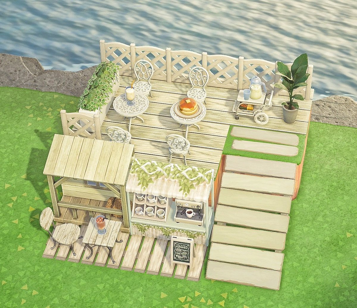 海が見えるカフェテラス☕

#あつ森 #あつまれどうぶつの森  
#ACNH #AnimalCrossing