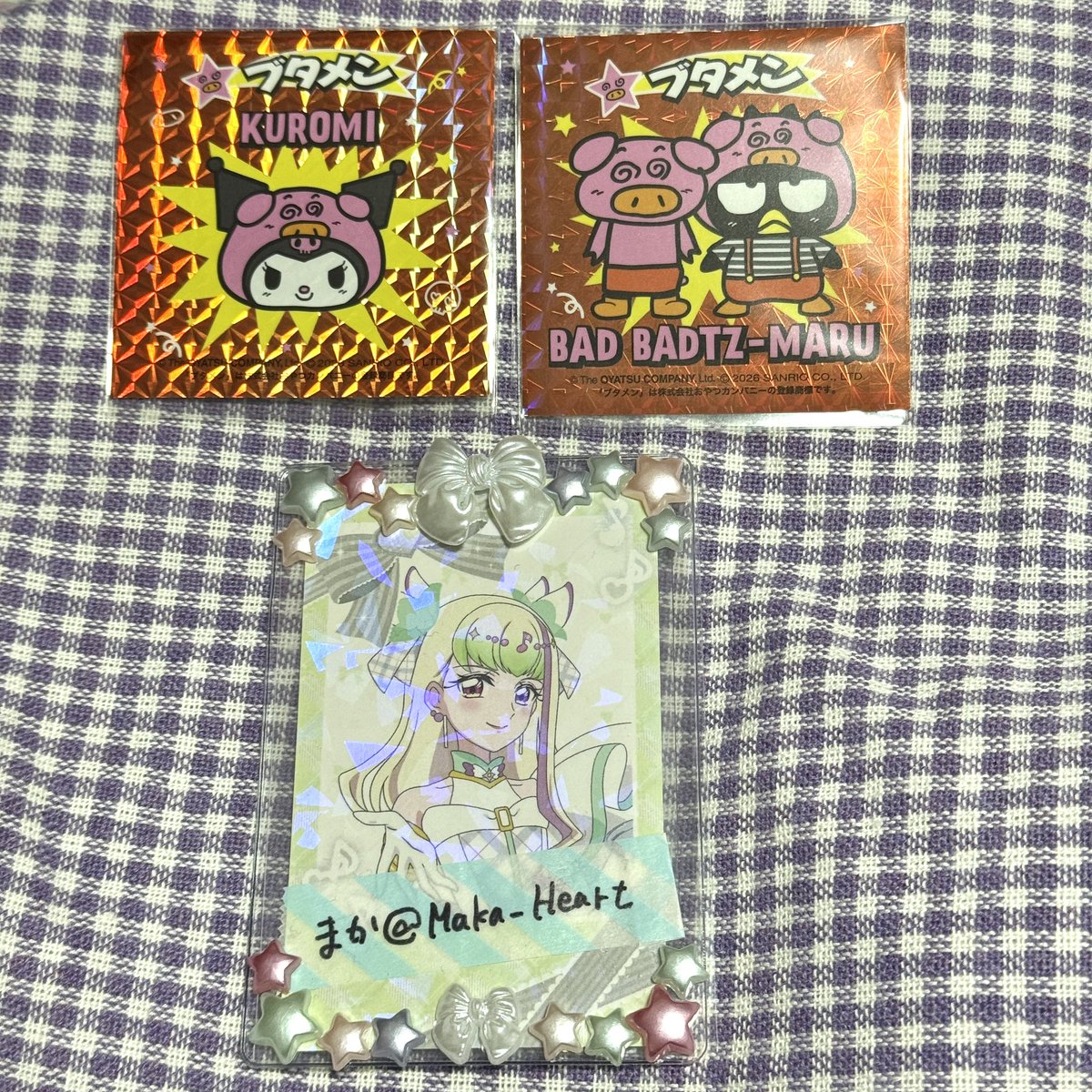 Maka_Heart's tweet photo. 交換 サンリオ ブタメン ステッカー シール

【譲】
バッドばつ丸 クロミ

【求】
シナモロール シナモン

郵送希望です。よろしくお願いいたします。 https://t.co/fToBpHbbBG