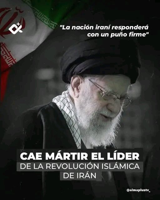 La sangre pura del distinguido líder Ayatollah Sayyed Ali Khamenei, fluirá como un manantial rugiente y erradicará la opresión y la criminalidad sionista-estadounidense, aseguran desde #Irán. #IzquierdaLatina #NoAlTerrorismo <a href="/DeZurdaTeam_/">DeZurdaTeam 📳</a> .