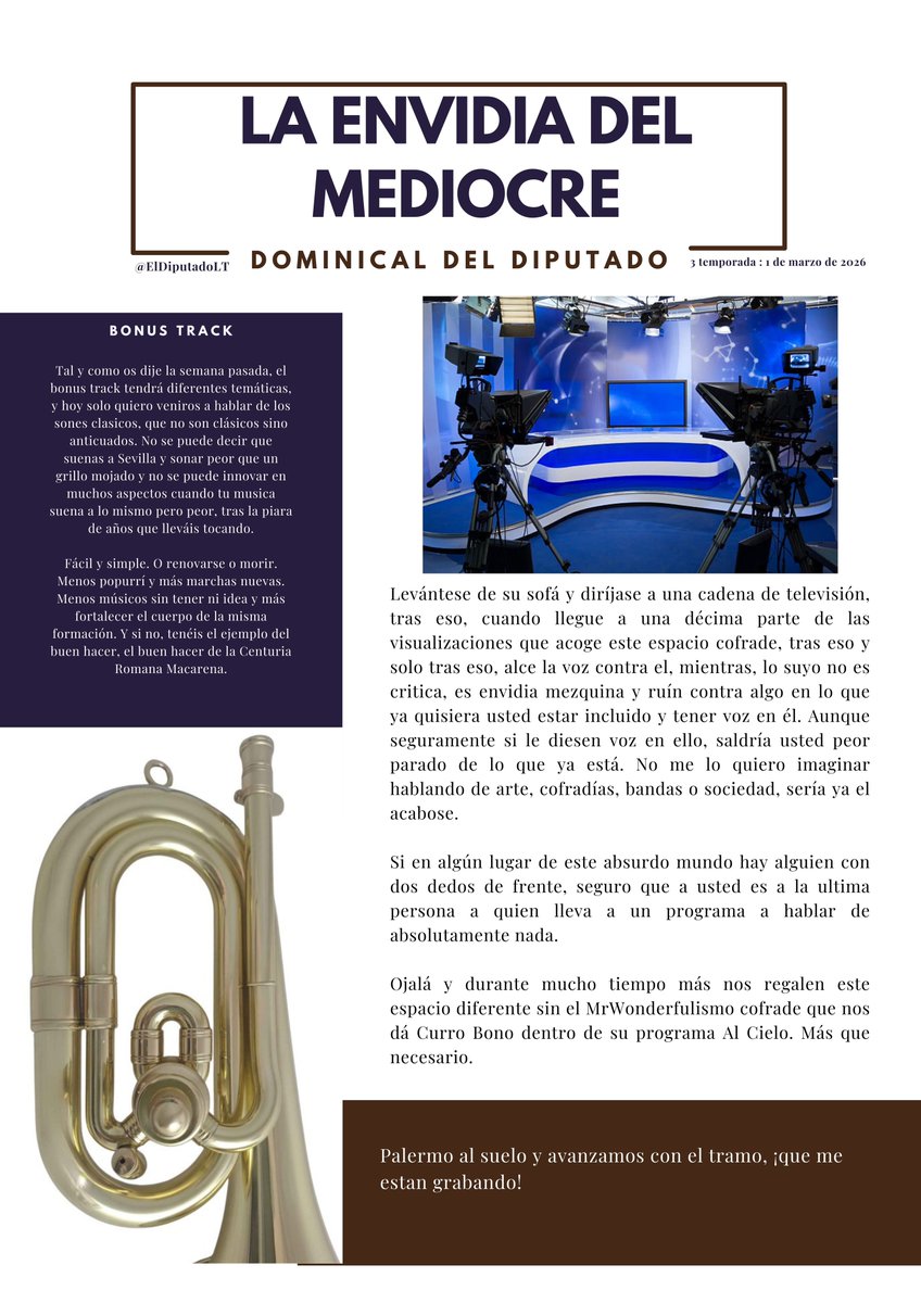 𝕯𝖔𝖒𝖎𝖓𝖎𝖈𝖆𝖑 𝖉𝖊𝖑 𝕯𝖎𝖕𝖚𝖙𝖆𝖉𝖔

📝 𝐋𝐚 𝐞𝐧𝐯𝐢𝐝𝐢𝐚 𝐝𝐞𝐥 𝐦𝐞𝐝𝐢𝐨𝐜𝐫𝐞

📲 En esta ocasión, este dominical os habla sobre <a href="/AlCielo101/">AL CIELO</a> y <a href="/BonoBorrero/">Curro Bono</a> .

#ElDiputado