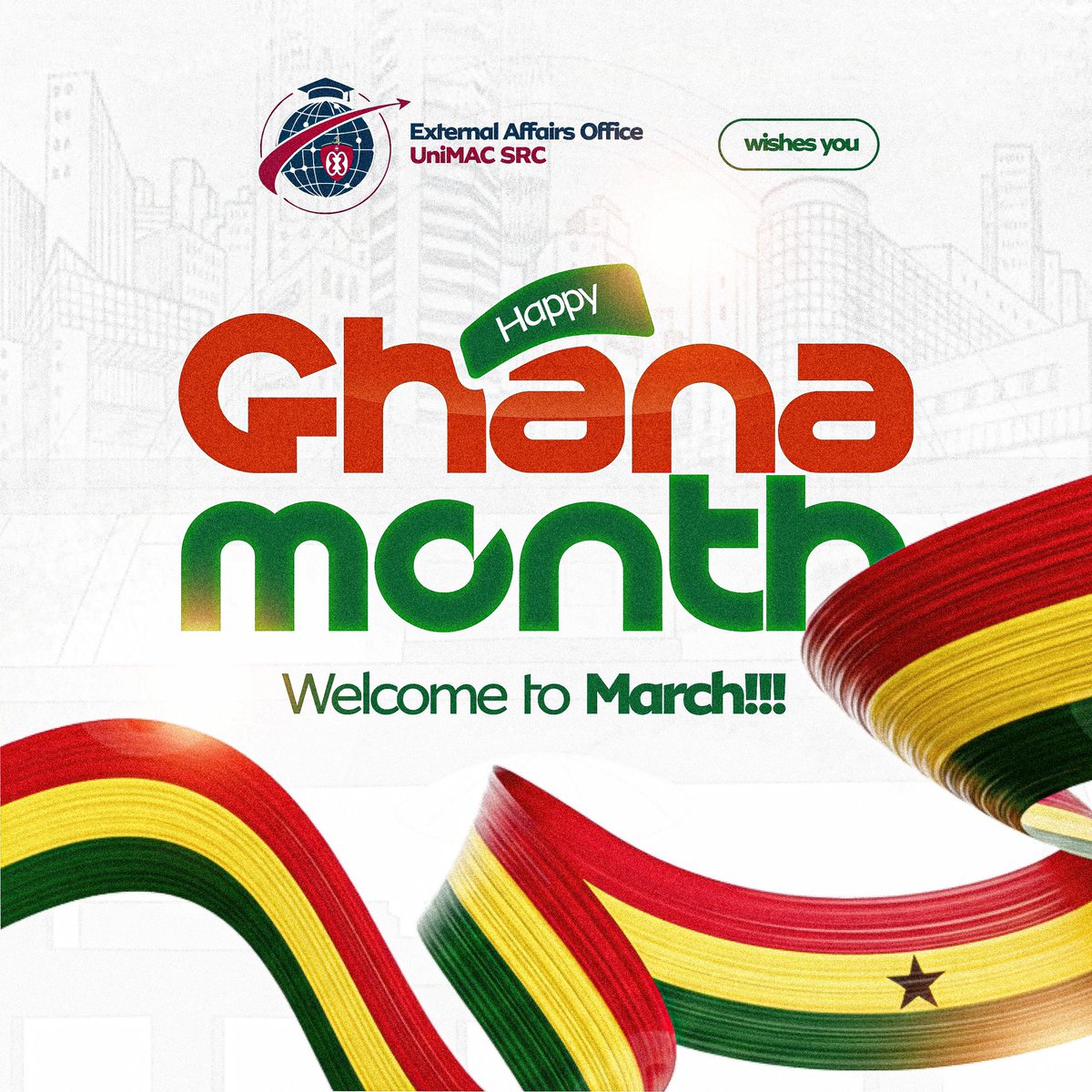 🇬🇭 Happy Ghana Month! Welcome to March! ✨

The External Affairs Office of the University of Media, Arts and Communication SRC celebrates the spirit, pride, and heritage of Ghana this March.

Here’s to a month of patriotism, progress, and purpose. 🤝

#GhanaMonth #ExternalAffairs