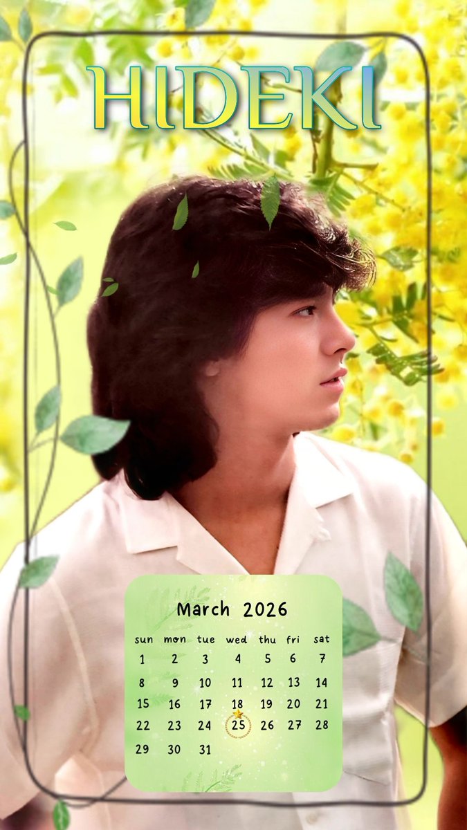 3月ミニカレンダー📅付きスマホ待ち受け画面です。 3/25はデビュー