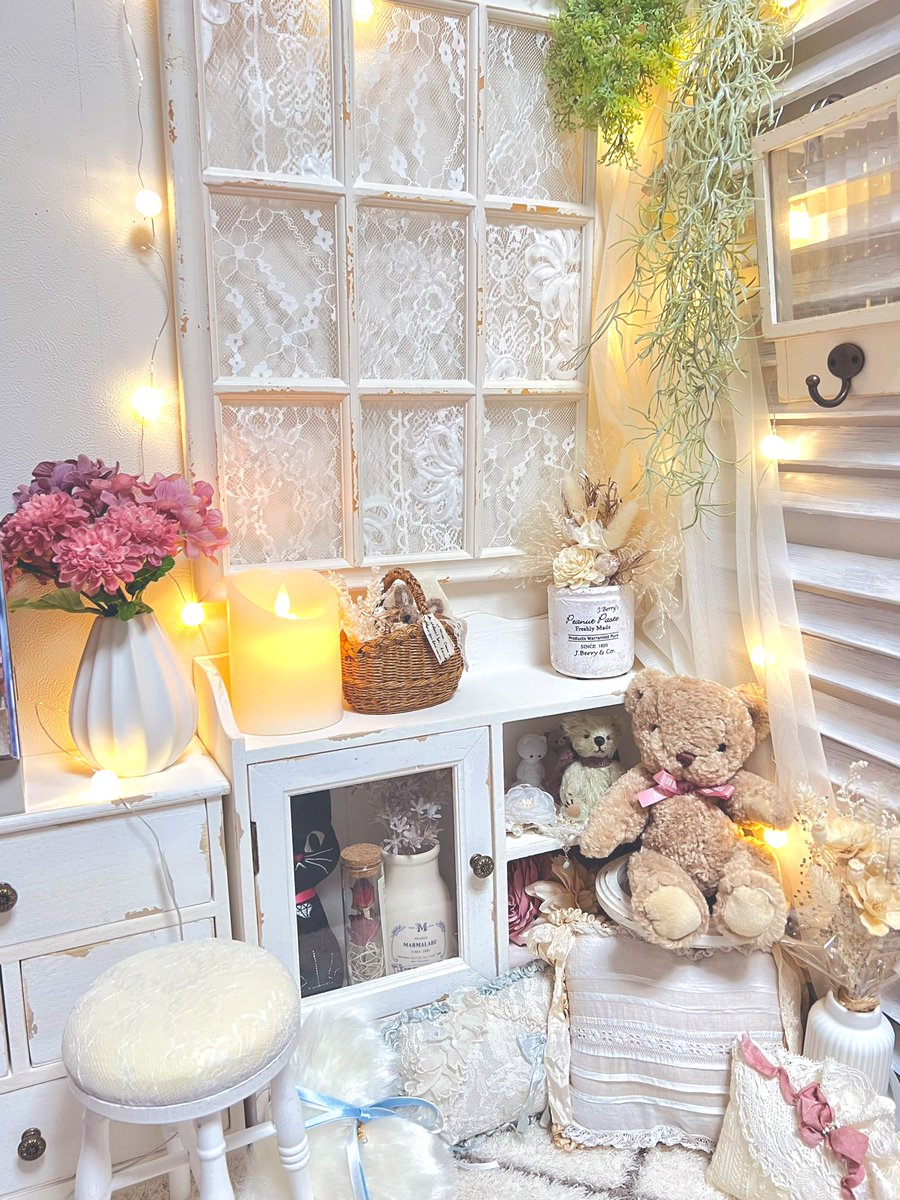 気になってたレース窓枠オブジェを購入して来ました。いい感じ☺️
下の方がごちゃってるのもう少し何とかしたい。

#salut #サリュ