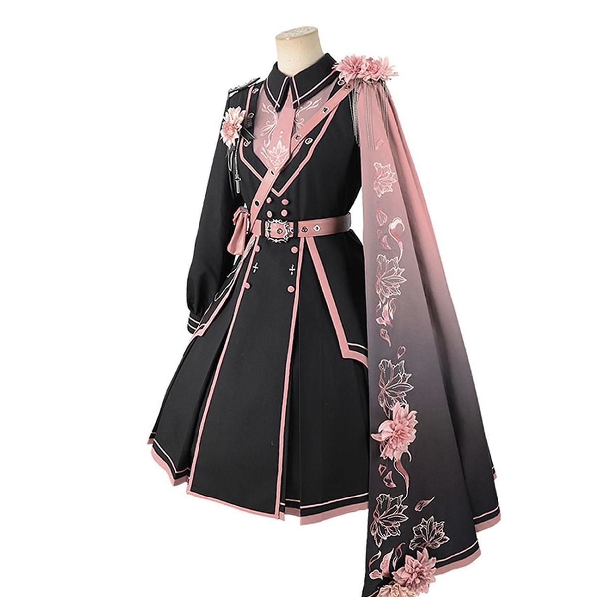 ピンクxブラック軍服ロリータセットアップ💗
