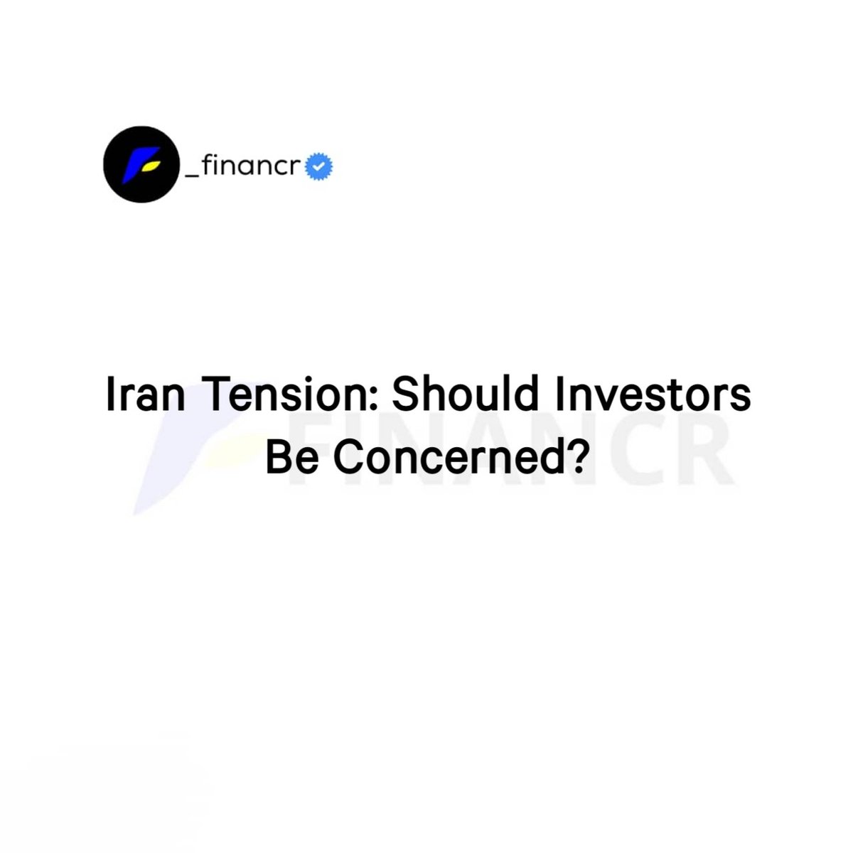 _FINANCR's tweet photo. Geopolitical tension around Iran is already influencing oil expectations and market sentiment.

Uncertainty rises and so does volatility across assets.

Stay informed.
Invest wisely. https://t.co/V3wkhKLRit