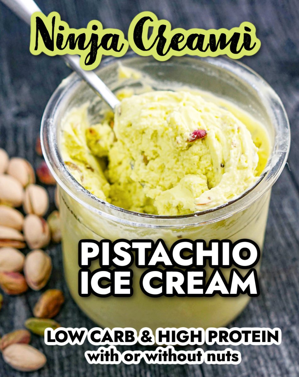 Protein Pistachio Ice Cream - rich &amp; creamy keto Ninja Creami treat mylifecookbook.com/keto-protein-p… via <a href="/mylifecookbook/">Denise Z Wright</a> #protein #lowcarb #keto #ninjacreami