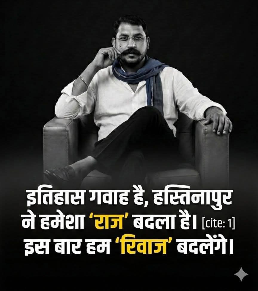 2027 के उत्तर प्रदेश के विधानसभा चुनाव में चंद्रशेखर आजाद  " हस्तिनापुर " सीट से  चुनाव देते हुए आयेंगे 
उसके। लिए आजाद का खुला चैलेंज 

"इतिहास गवाह है, हस्तिनापुर ने हमेशा 'राज' बदला है।
इस बार हम 'रिवाज' बदलेंगे।"
<a href="/BhimArmyChief/">Chandra Shekhar Aazad</a>