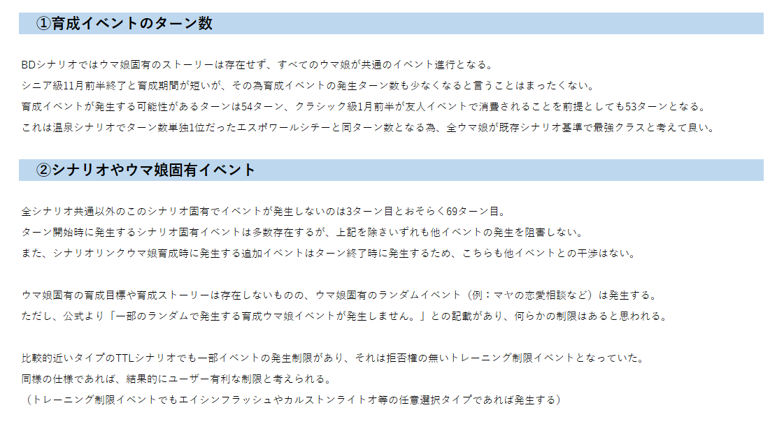 Alefrain_ht's tweet photo. ウマ娘、BDシナリオにおけるサポカ完走率とイベント周りの挙動の現状報告。
試行数不足・勝負服毎のターン数分類未完でまだまだ不正確なデータなのは注意ですが、現時点の傾向はかなり良好。 https://t.co/PNXjideLsI