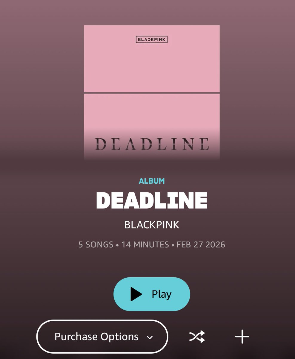 USBU4WAYS's tweet photo. Platform: Amazon 

#DEADLINE [EXPLICIT] 
» https://t.co/VNhomtwBZB

#DEADLINE [CLEAN] 
» https://t.co/7ucH5KgOOm

𝗣𝗨𝗥𝗖𝗛𝗔𝗦𝗘 𝗔𝗟𝗟 𝗦𝗢𝗡𝗚𝗦 𝗦𝗘𝗣𝗔𝗥𝗔𝗧𝗘𝗟𝗬‼️

#DEADLINEbyBLACKPINK 
@BLACKPINK #블랙핑크 https://t.co/OeeuGcb7QP