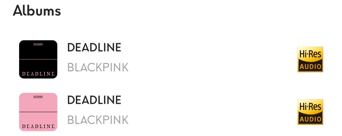 USBU4WAYS's tweet photo. Platform: QOBUZ 

1. Purchase EACH HI-RES & CD versions of EACH INDIVIDUAL TRACK PER each card owned.

#DEADLINE [EXPLICIT]
» https://t.co/f4OJ49dzGA

#DEADLINE [CLEAN]
» https://t.co/7dksOt74uG

2. Please be sure to DOWNLOAD your purchases for it to count on Billboard charts. 🚨

𝗣𝗨𝗥𝗖𝗛𝗔𝗦𝗘 𝗔𝗟𝗟 𝗦𝗢𝗡𝗚𝗦 𝗦𝗘𝗣𝗔𝗥𝗔𝗧𝗘𝗟𝗬‼️

#DEADLINEbyBLACKPINK 
@BLACKPINK #블랙핑크