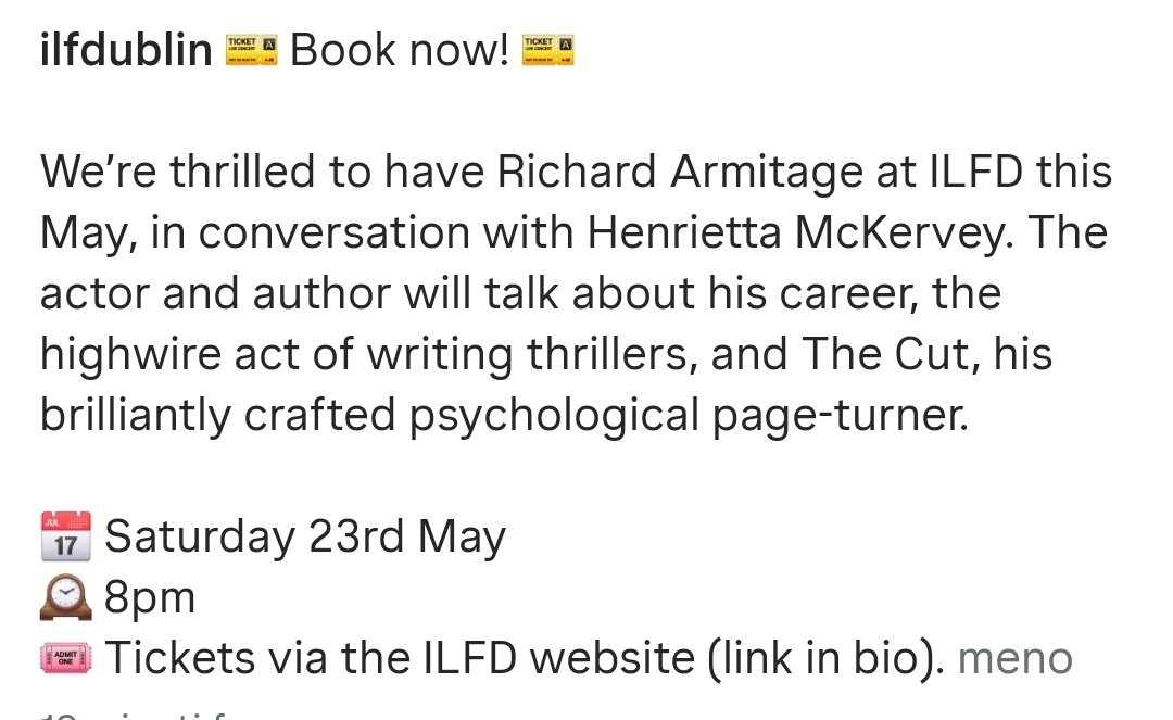 #RichardArmitage in Dublin for #ILFD 
Tickets ⤵️
ilfdublin.ticketsolve.com/ticketbooth/sh…

Source ⤵️ instagram.com/p/DVVr0bniFq_/