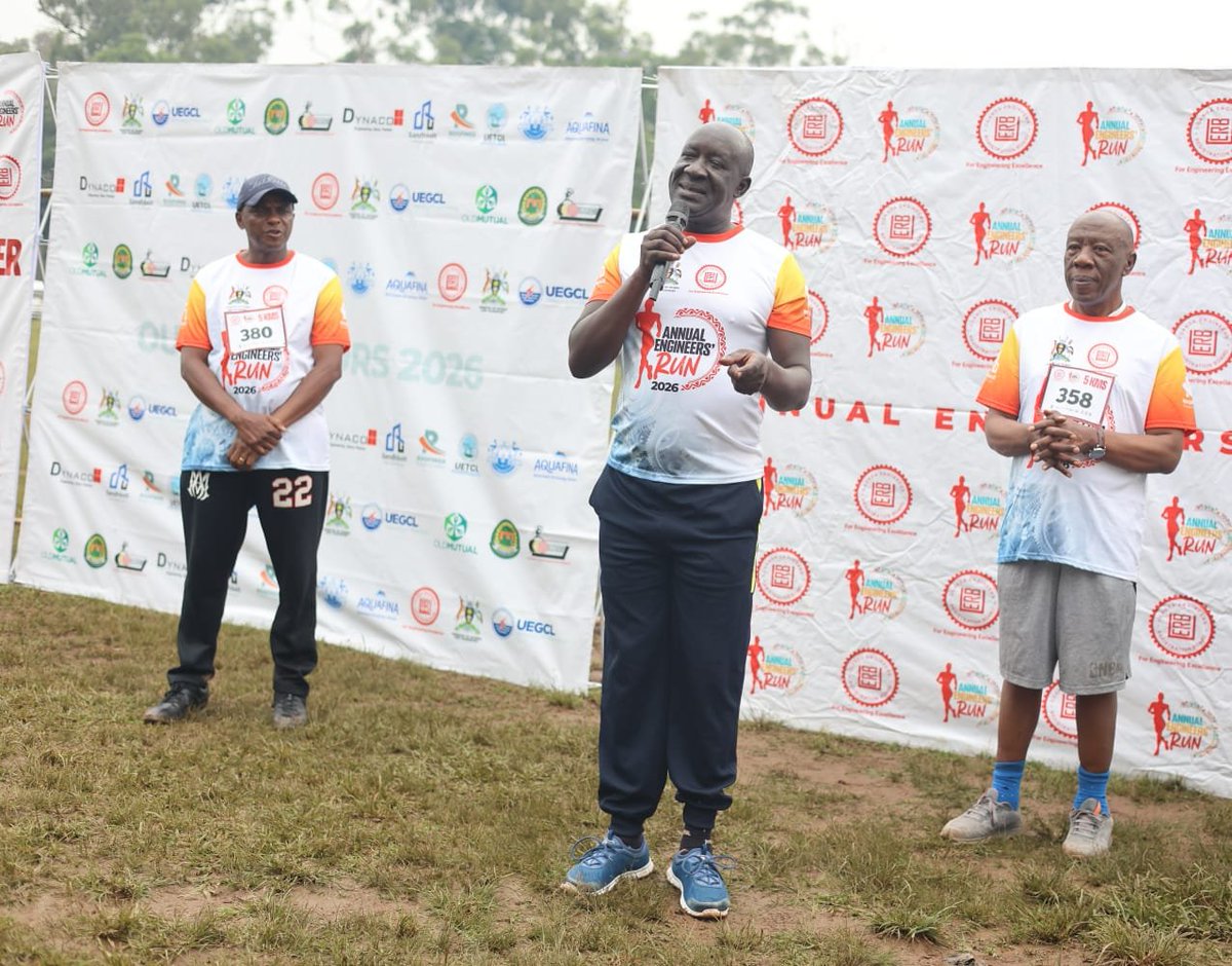 UegclOfficial's tweet photo. We are proud to participate in the 4th Edition of the #AnnualEngineersRun2026 at Kyambogo Cricket Grounds, bringing together professionals from Uganda’s engineering community.
The Chief Guest, Hon. Musa Ecweru underscored the critical role engineers play in driving national infrastructure development.
The run kicks off a week-long commemoration of #WorldEngineeringDay2026