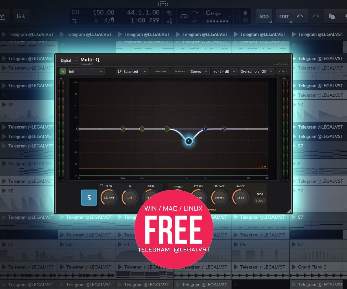 LEGAL_VST's tweet photo. Multi-Q by Dusk Audio 🎛️
Universal EQ w/ Digital, British Console &amp; Tube modes. 8 bands, dynamics, filters, analyzer.

💻 Linux/Win/Mac (VST3/AU/LV2)
🎁 FREE https://t.co/Hk2Q6eHgQ5

More freeware 👉 https://t.co/okUqkdbah2

#freeplugin #eqplugin #OpenSource #duskaudio #vst https://t.co/ektr9xP91D