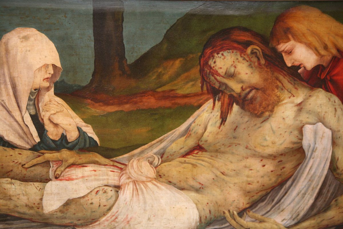 ArtistGrunewald's tweet photo. The Entombment (detail from the Isenheim Altarpiece) https://t.co/KkcPQVPWmb https://t.co/irP8rllwlc
