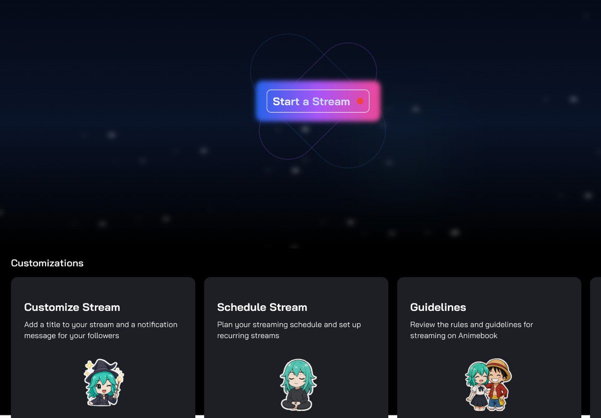 luffyinutoken's tweet photo. Attention nakamas and holders! The future of streaming is on https://t.co/1QNakXqZz2.   

 Set up your live stream, invite your friends, and start streaming right now.

 All the energy of anime and the power of crypto in one place!   

#AnimeBook $Luffy ( @AnimeBook_io ) https://t.co/m82lLF56Tm