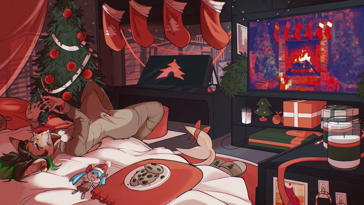 orchidsomers's tweet photo. It's a bit late, but Imma use the excuse I just made this account. Have a little crimmus scene! artist is Icey.mcflurry https://t.co/YE0sceKuJT