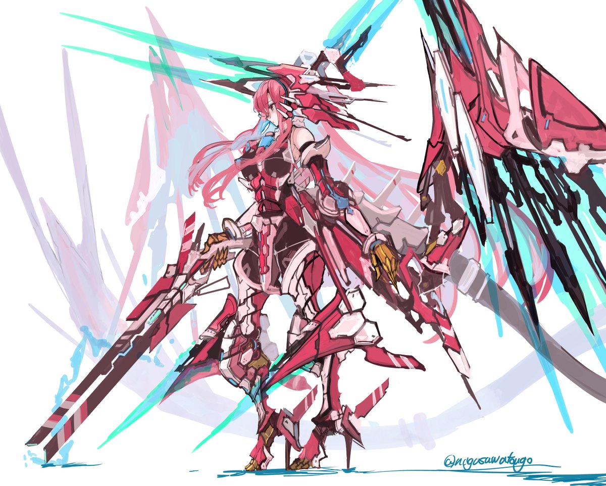 「うちのこメカ娘 #オリジナルイラスト ディラ=バレンタイン 空戦形態」|ナガサワ トウゴのイラスト