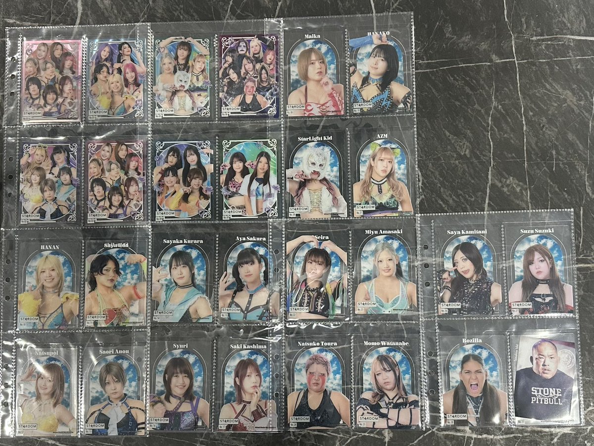 スターダムクリアカード☺️ 選手はコンプリートできたよ☺️ 沙希様