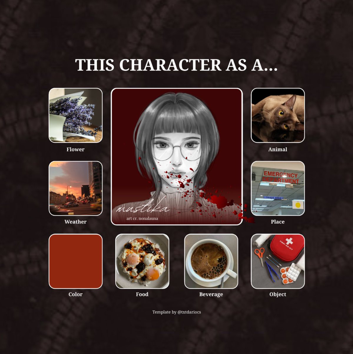 [ 📸🕯 — #smokeye ]
Crime Underworld AU

Where someone used 🕯's data to gamble in 📸's gambling site, causing her to be indebted to him. Now, he sends his men (debt collectors) to her when they need patching up in the middle of her shift

—
art cr #nonalauna