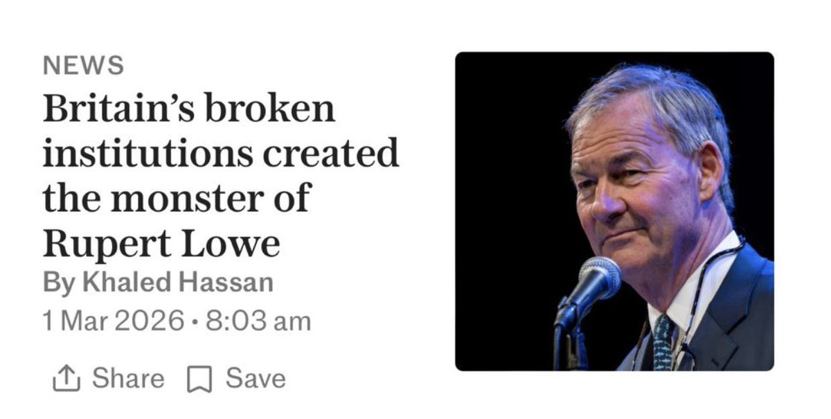 As I’ve said before, the Telegraph gave a gushing interview to communist Ash Sarkar, yet constantly attacks Rupert Lowe, a person very much like the typical Telegraph reader (hence the comments section is destroying them).

They hate their own audience and serve the Regime.