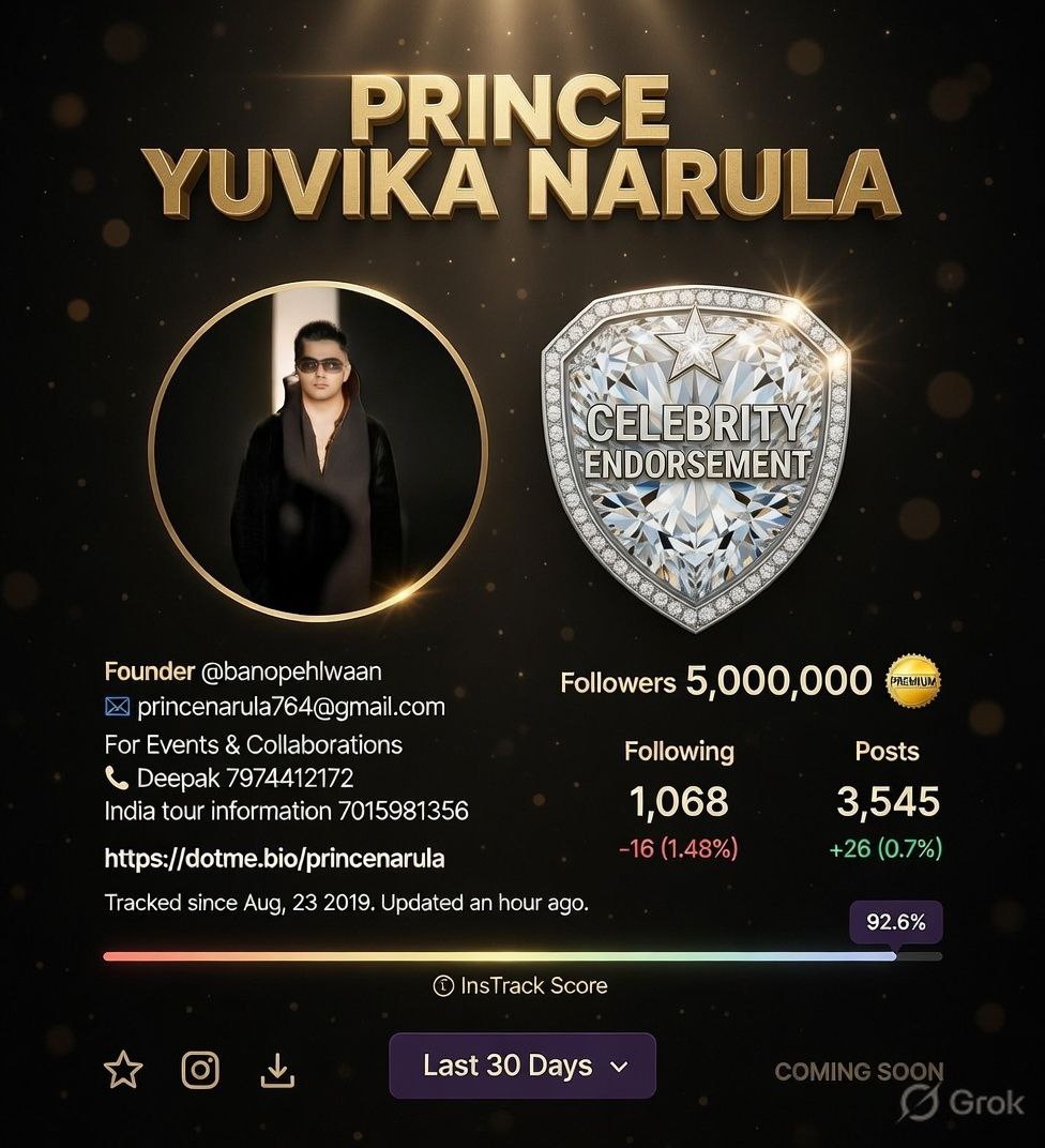 TeamPrinceOFC's tweet photo. Instagram 📷🤳
we just hit 5 MILLION followers  🥰✨ Y'all really showed up and showed out. Let's keep the energy HIGH—who's ready for the next level? Tag your bestie who needs to join the squad!  

Love you all more than words. Let's go higher!

#PrinceNarula #PrinceGang https://t.co/IlbI80CSrL