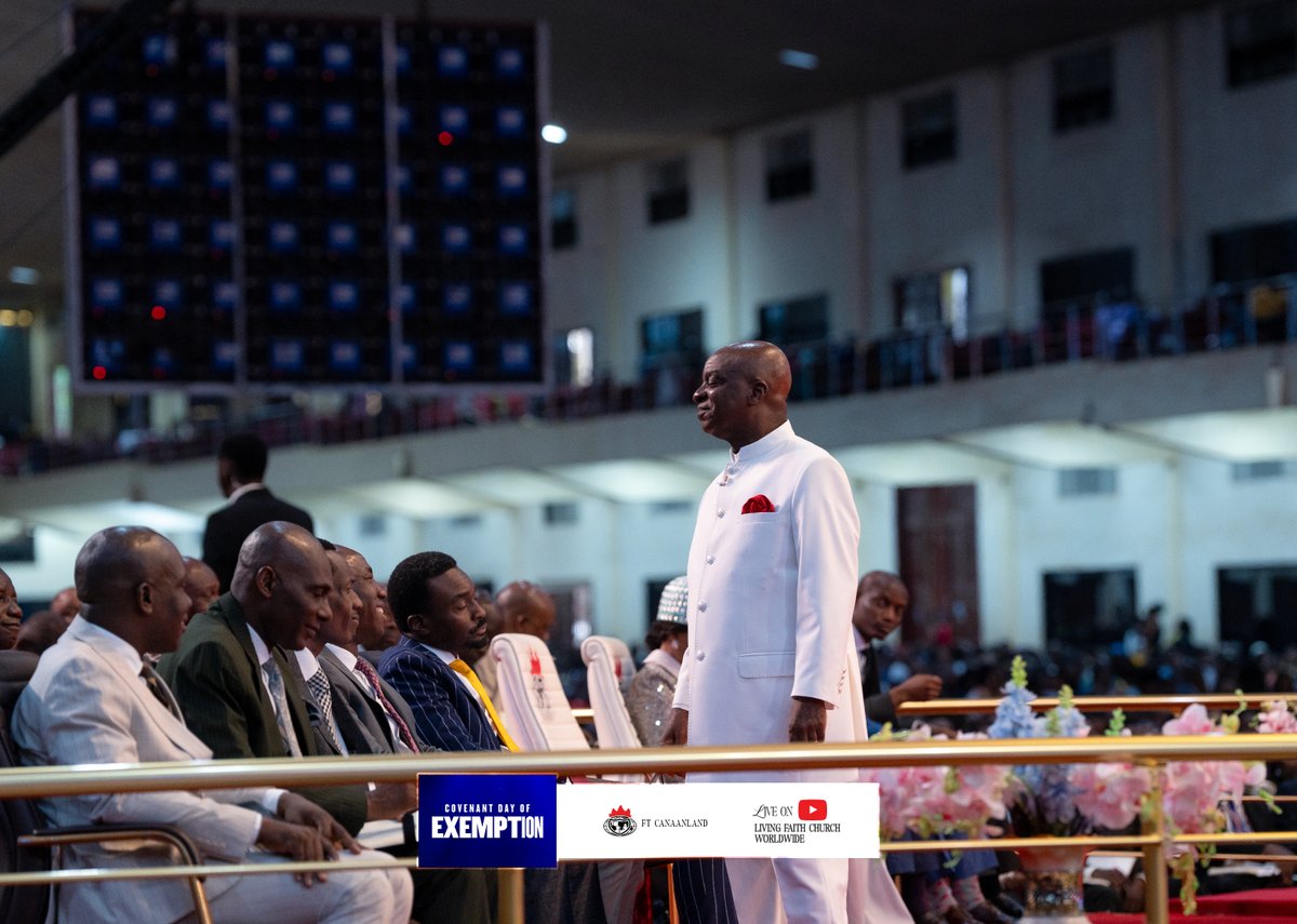 ft_canaanland's tweet photo. 'How To Access Divine Direction:
1. Be born again. - John 10:4
- Until you are saved, you cannot access His voice.
2. Through prayer and fasting. - Jer. 33:3.'- @DavidOyedepoJnr
#ExemptionService
#LFCLiveService
#OpenDoors2026 https://t.co/LEbh5bw9hI