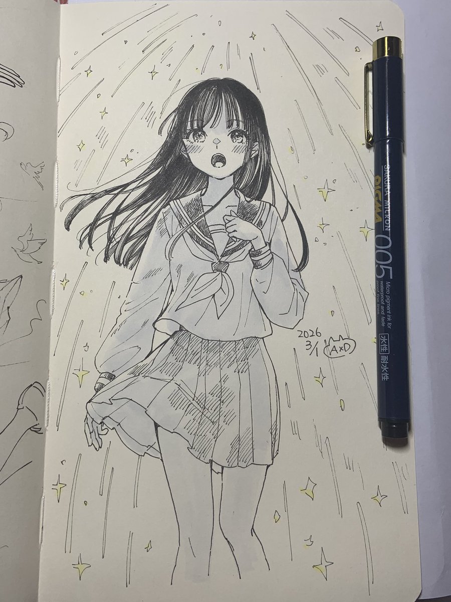 1日1絵 #アナログイラスト ✨✨✨💫