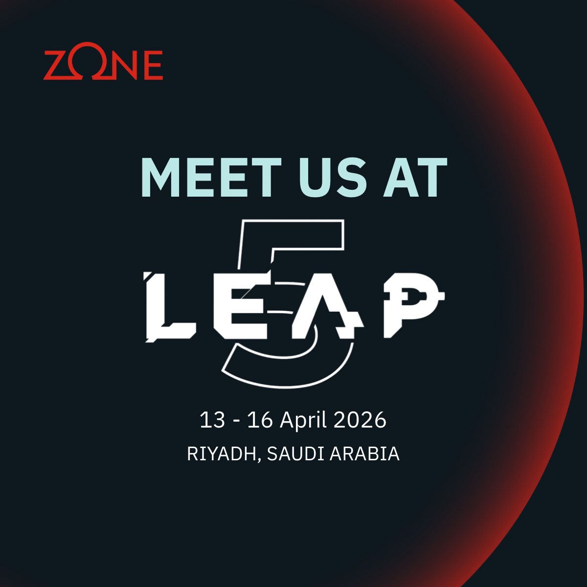 ZoneDigSolution's tweet photo. We’re excited to be part of one of the world’s leading tech event LEAP  where innovation turns into real impact.

Join us as we unveil advanced platforms and forward-thinking solutions

📍 Riyadh Exhibition &amp; Convention Center
📅 13–16 April 2026
Let’s build what’s next—together. https://t.co/ZuUMxFPHea