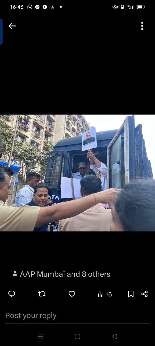 NareshBoudh3's tweet photo. @AAPMumbai , @mahichawda5, @SandeepMehtaa , 
@sumitrasrivast4,
@Vinodvi07888777,
@rajendrayadav,
@aapnorthmumbai,

📢 सत्य की जीत रैली

दिल्ली के पूर्व मुख्यमंत्री आदरणीय श्री अरविंद केजरीवाल जी को माननीय न्यायालय द्वारा झूठे केस से बरी किए जाने के उपलक्ष मै आम आदमी पार्टी. https://t.co/TsJfAhZAwB