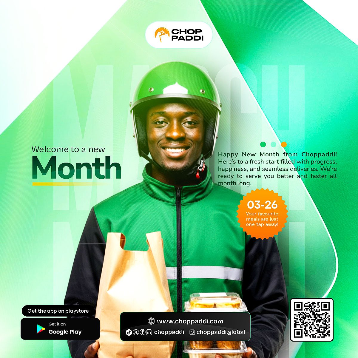 New month, new cravings and we are here for it! 🙌🍲

Welcome to March! Your favourite meals are just a few taps away. What are you ordering first? Drop it below! 👇

Order now 👉 choppaddi.com

#WelcomeMarch #Foodie #HappyNewMonth