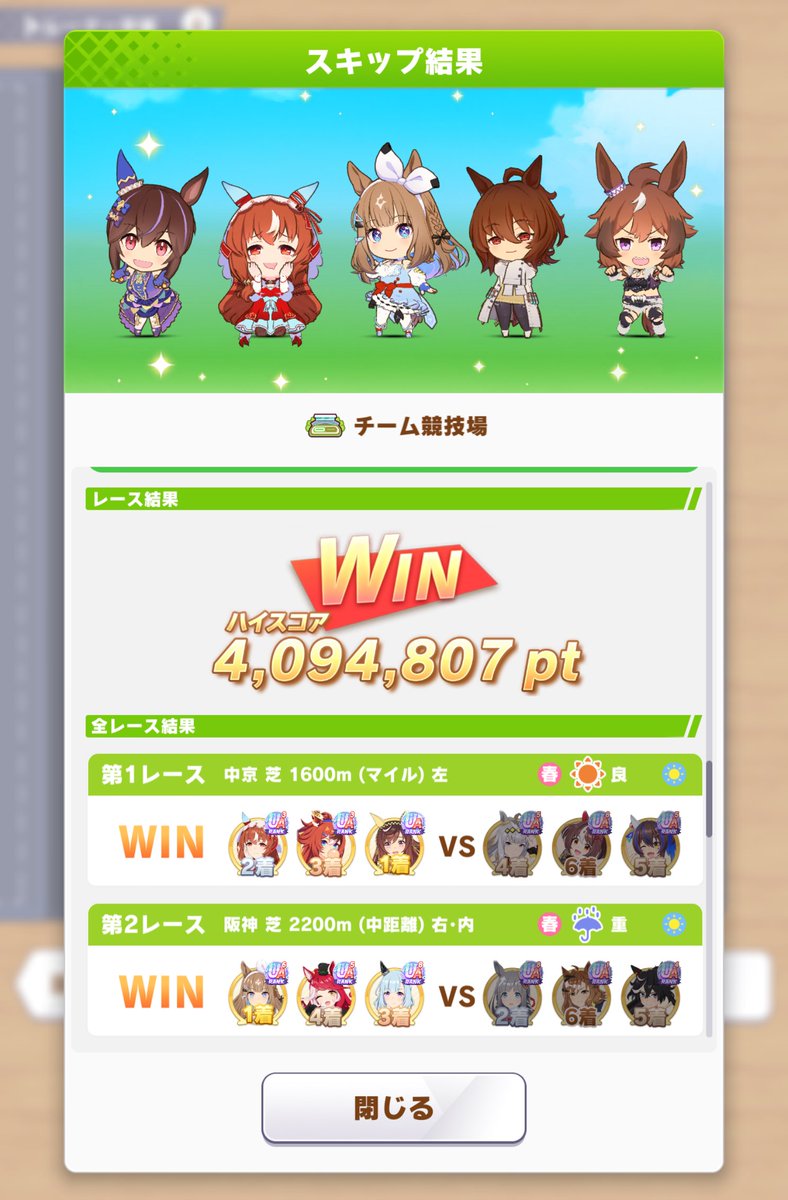 やっと競技場で400万超えるようになってきた。 #ウマ娘