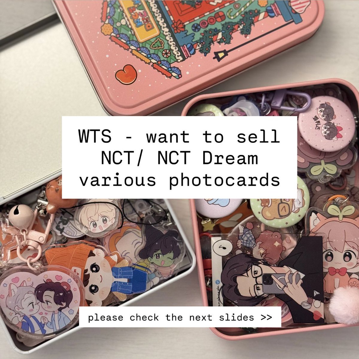wts - want to sell

NCT/NCT Dream various photocards - price on pic
*free pc: only in combination with other sell pcs

+ shipping from me to you, ww avail!

Please DM if interested. Thank you💛
#wtskpopphotocard #wtsnct #wtsnctdream #wtskpopeu