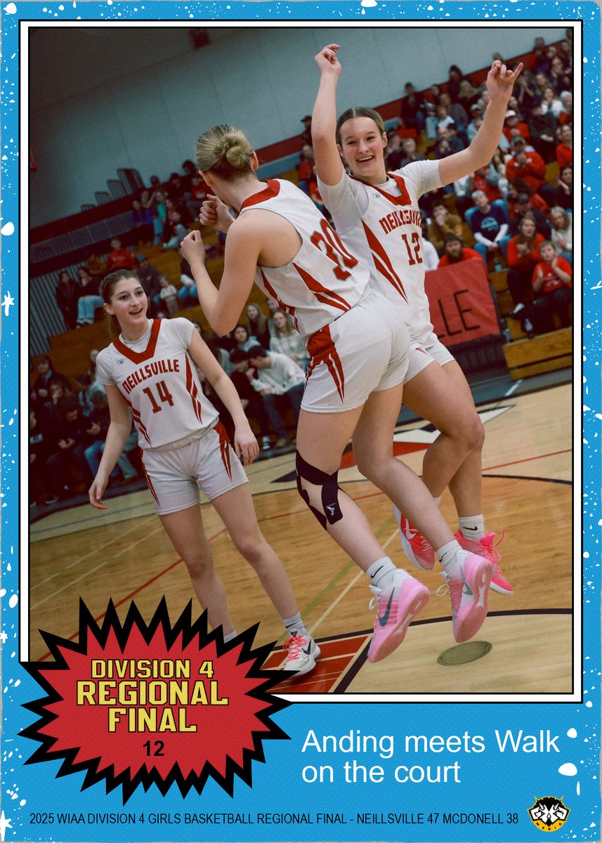 NBGX3Media's tweet photo. 2-28-26 Neillsville held off McDonell in Saturday's Division 4 regional final, winning 47-38 to claim the team's 8th-straight trip to sectionals.
(*yes, I made a template for Topps 1977 Star Wars cards...just bc...)
#neillsvillewarriors #mcdonellmacks #wisgb #toppsstarwars https://t.co/6xfNjY0QIH