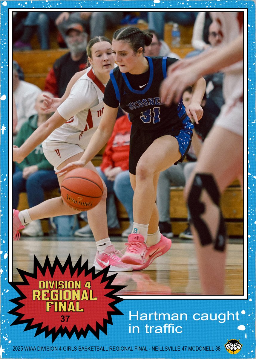 NBGX3Media's tweet photo. 2-28-26 Neillsville held off McDonell in Saturday's Division 4 regional final, winning 47-38 to claim the team's 8th-straight trip to sectionals.
(*yes, I made a template for Topps 1977 Star Wars cards...just bc...)
#neillsvillewarriors #mcdonellmacks #wisgb #toppsstarwars https://t.co/6xfNjY0QIH