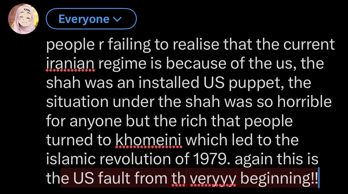 and before the shah iran had a secular socialist leader that was democratically elected but the CIA overthrew him after he nationalised oil.. this all has something to do with one thing really..