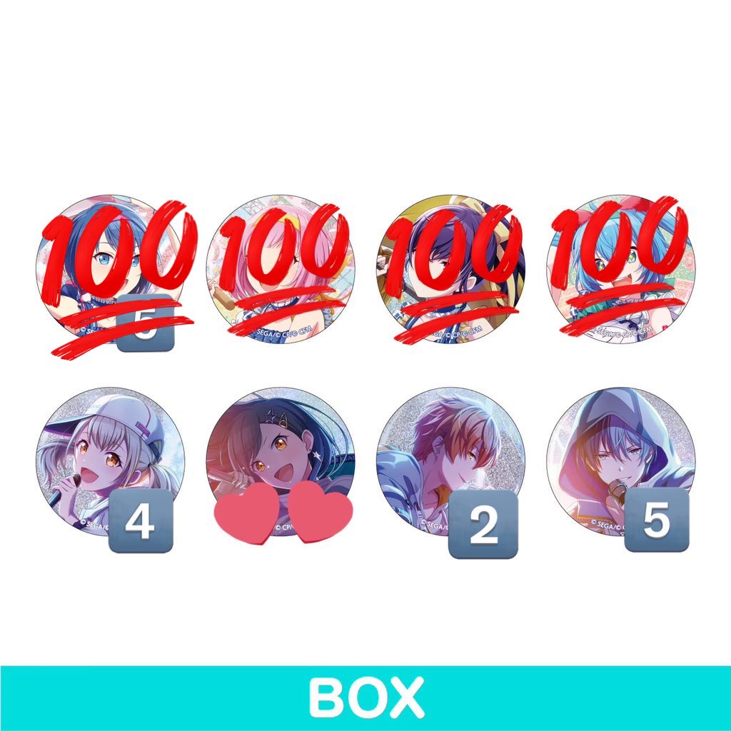 プロセカ 交換 譲渡 買取】 グリッター缶バッジ 46B 47A 48A 2C 【求