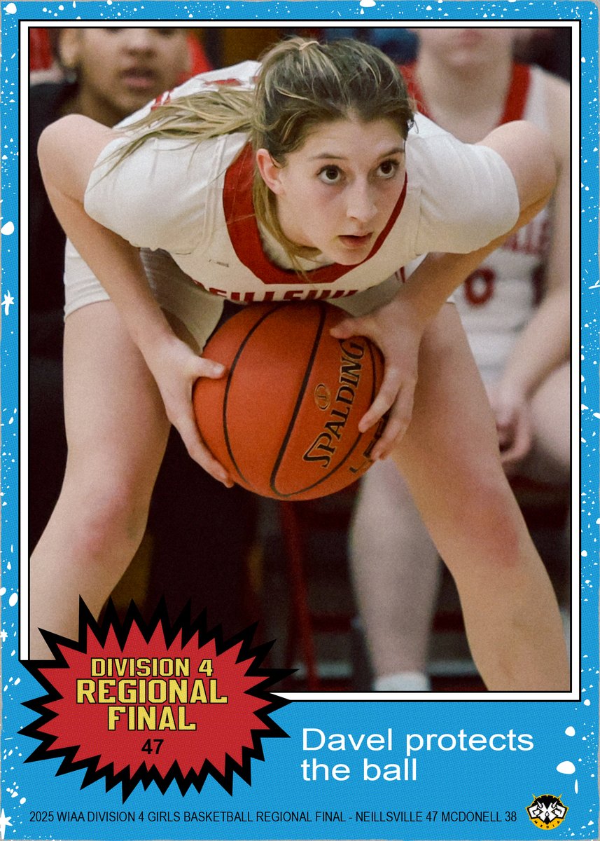 NBGX3Media's tweet photo. 2-28-26 Neillsville held off McDonell in Saturday's Division 4 regional final, winning 47-38 to claim the team's 8th-straight trip to sectionals.
(*yes, I made a template for Topps 1977 Star Wars cards...just bc...)
#neillsvillewarriors #mcdonellmacks #wisgb #toppsstarwars https://t.co/6xfNjY0QIH