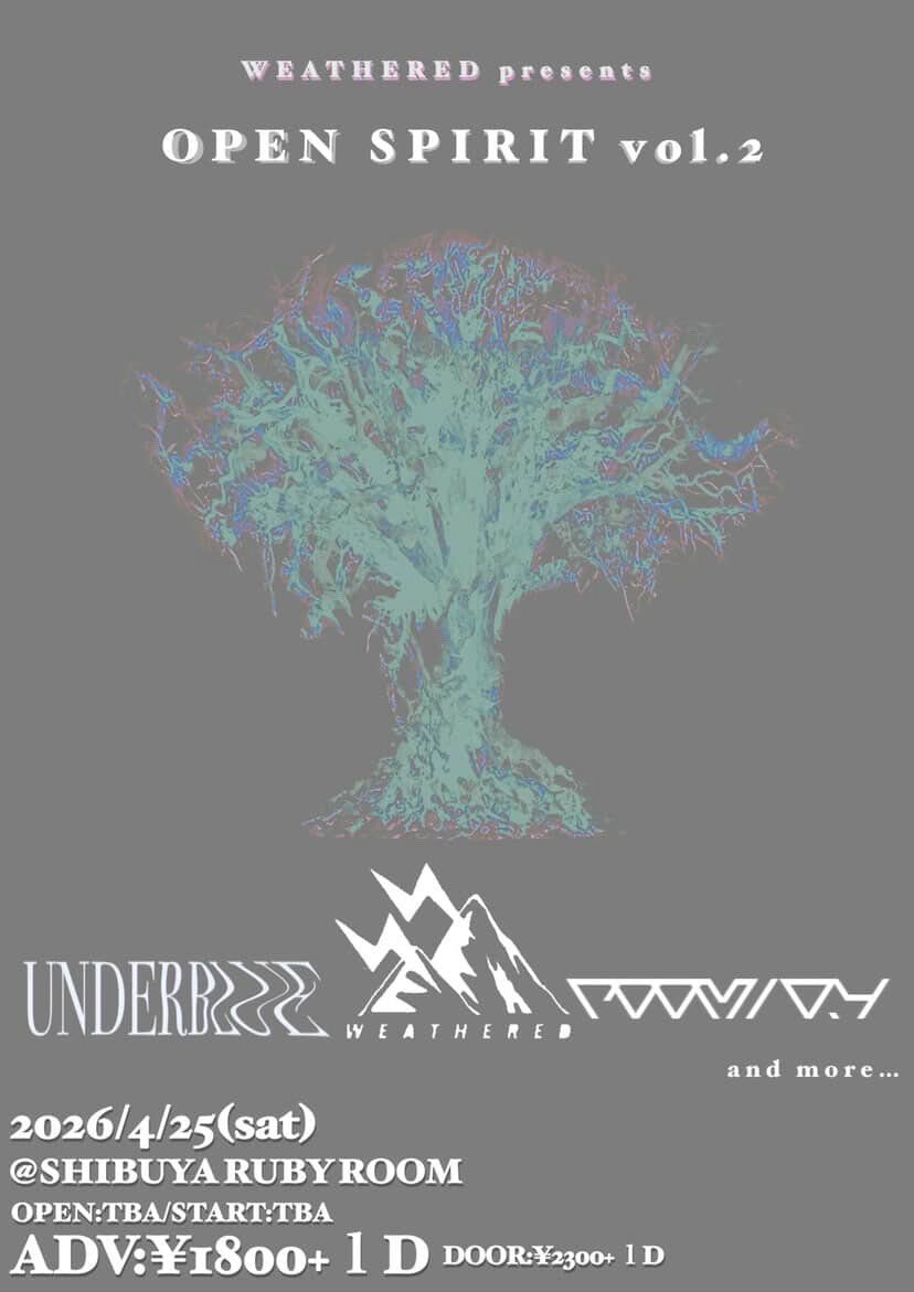 4月のライヴです WEATHEREDさん、お呼びいただきありがとうございます