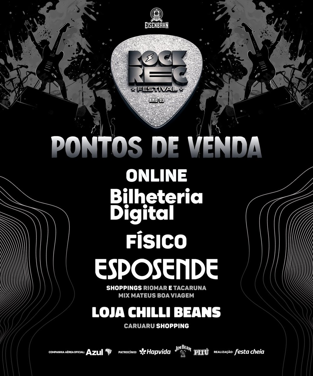 Já começouuu! 🔥🎸

A pré-venda do Rock Rec Festival já está no ar e já é um sucesso! A galera não perdeu tempo e já tá garantindo o lugar no maior festival de rock do Nordeste. 🔥

Clica no link da bio e garanta já seu ingresso pra viver o maior e melhor festival de rock do