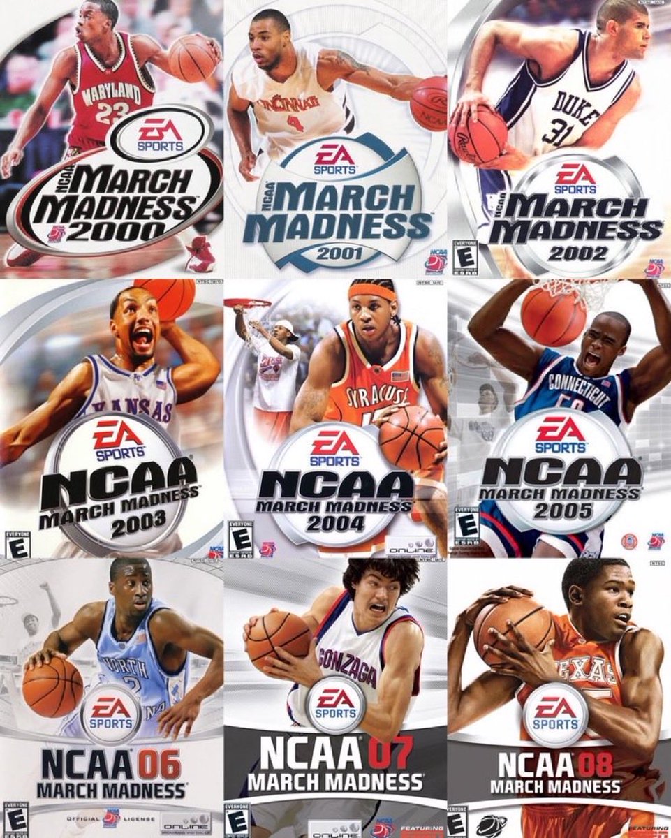 ThrowbackHoops's tweet photo. NCAA March Madness Covers 🎮 https://t.co/XyQuf6JAlV
