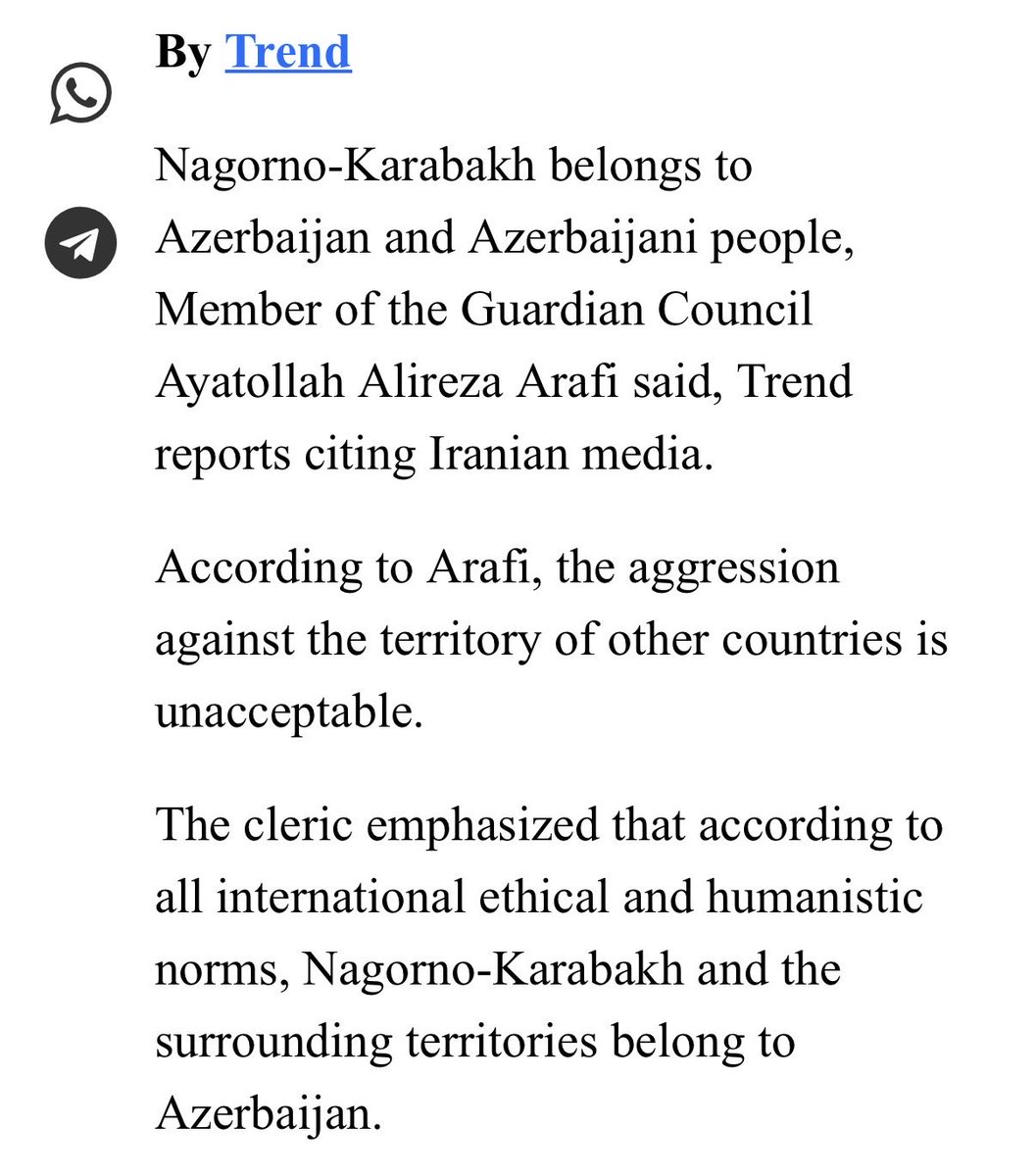 Seems that appointment of Alireza Arafi as the Supreme Leader of Iran will disappoint Armenian nationalists 😂😂😂