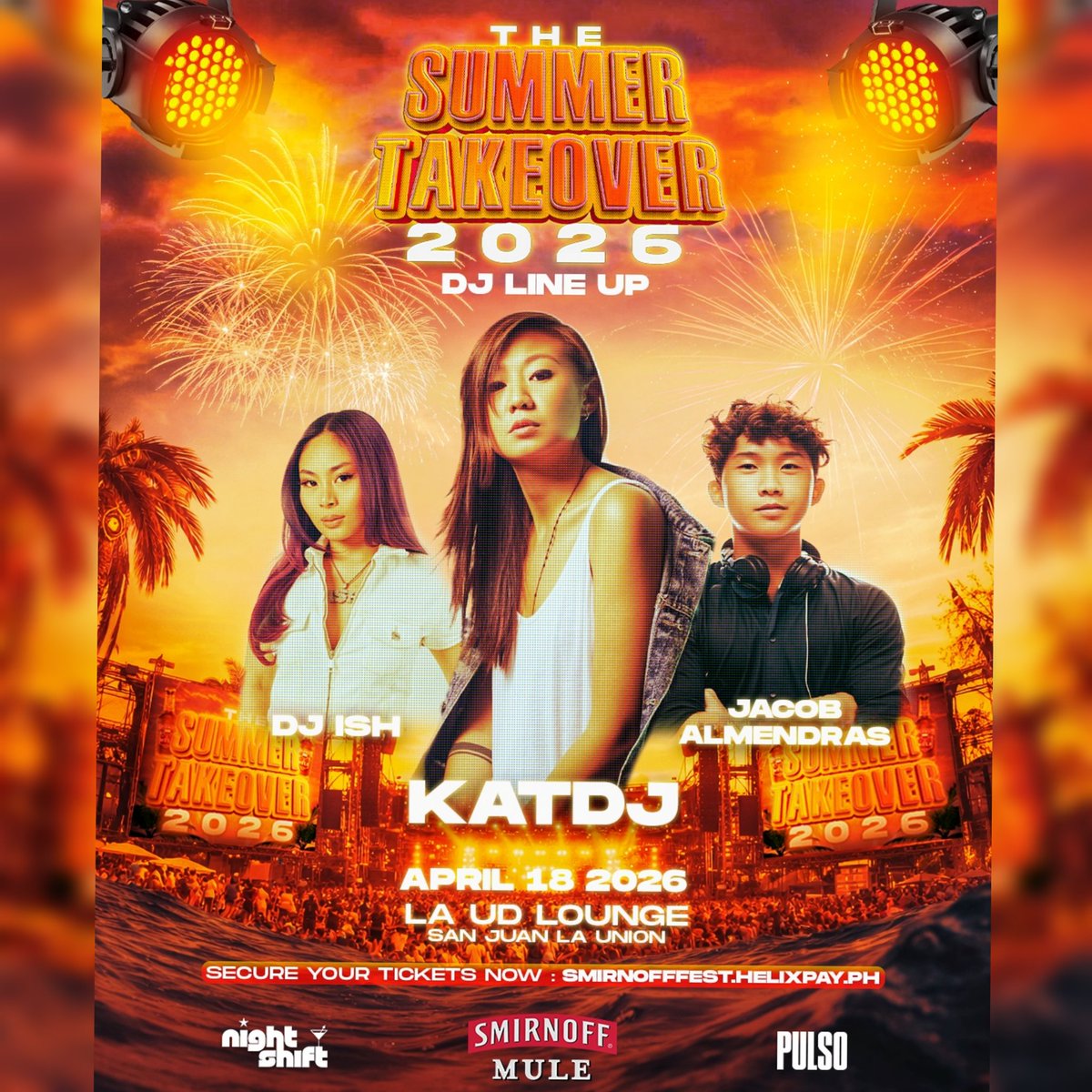 philconcerts's tweet photo. Elyu summer mode: ACTIVATED 🌊🎧 

On April 18, 2026, LA UD Lounge will turn into the ultimate party zone with KAT DJ, DJ ISH, and Jacob Almendras.

Tickets: https://t.co/1P6Ic5n9WL
Discount Code: SM_PHCONCERTS https://t.co/AfnIUi763A