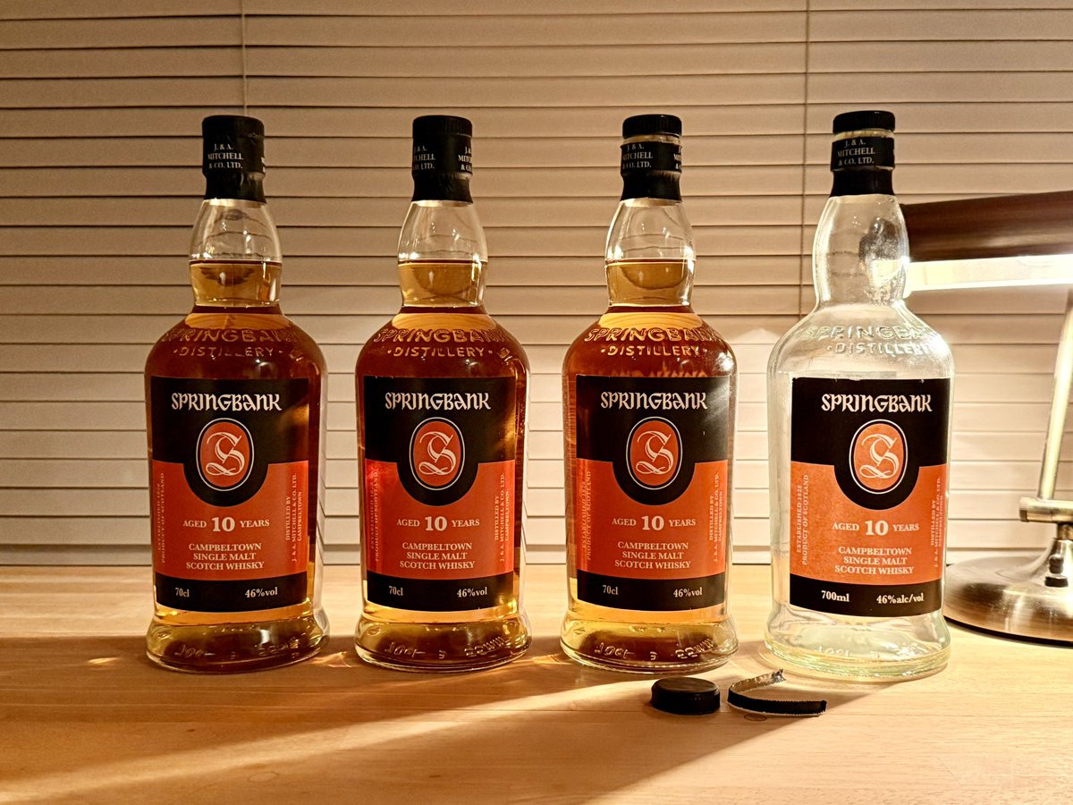 スプリングバンク10年を飲み切ったので新しいボトルを開栓🥃また在庫が