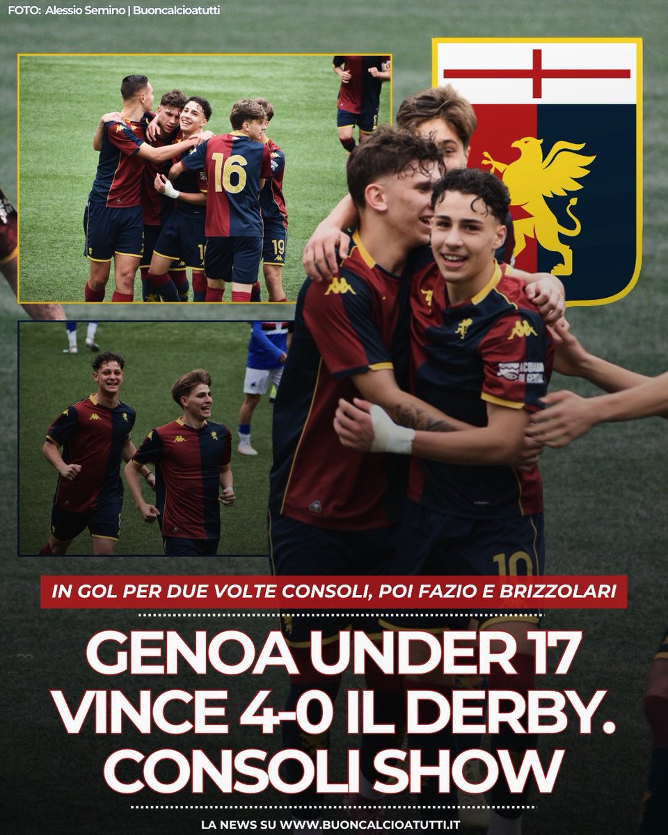 buoncalcio's tweet photo. πͺπ»π΄π΅ πππππππππ πππππ | Under 17 vince 4-0 il derby contro la Sampdoria e consolida il secondo posto
ππ» La notizia su https://t.co/sesr4oDtlj
β‘οΈ #Genoa #settoregiovanile #Under17 #Criscito #GenoaUnder17 https://t.co/IWGzcUuKIN