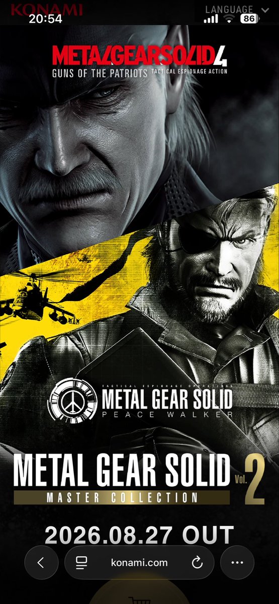 ピースウォーカーがPCでできるのアツい。
絶対買うわ。

#MGS #MGSPW