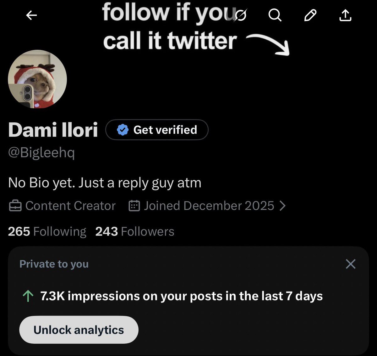 Long way to 5m 😩. You guys should follow and engage na my be first child 🙏